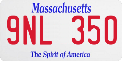 MA license plate 9NL350