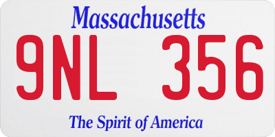 MA license plate 9NL356