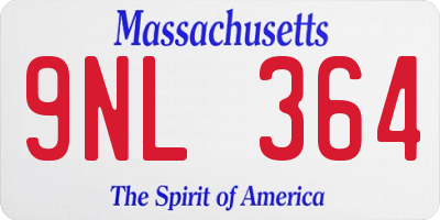 MA license plate 9NL364