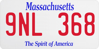 MA license plate 9NL368