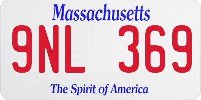 MA license plate 9NL369