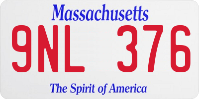 MA license plate 9NL376