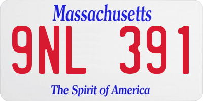 MA license plate 9NL391