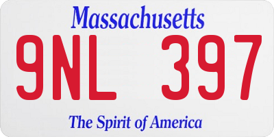 MA license plate 9NL397
