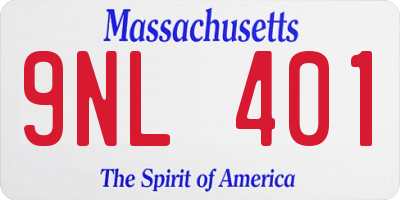 MA license plate 9NL401