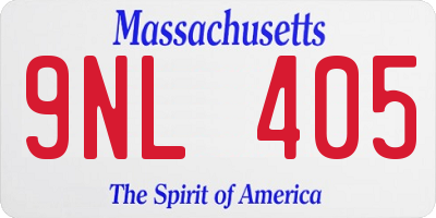 MA license plate 9NL405