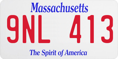 MA license plate 9NL413