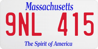 MA license plate 9NL415