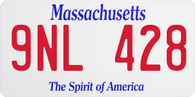 MA license plate 9NL428