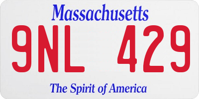 MA license plate 9NL429