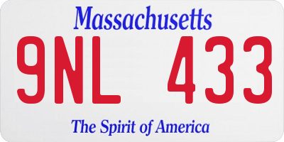 MA license plate 9NL433