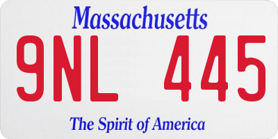 MA license plate 9NL445