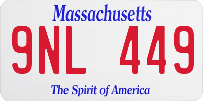 MA license plate 9NL449