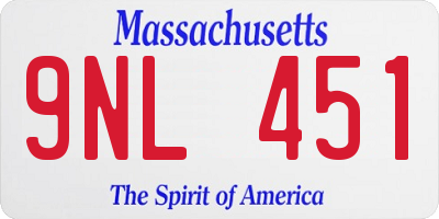 MA license plate 9NL451