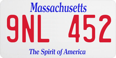 MA license plate 9NL452