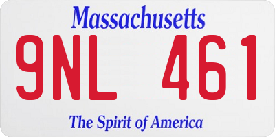 MA license plate 9NL461