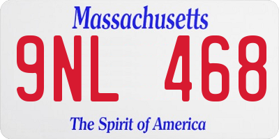 MA license plate 9NL468
