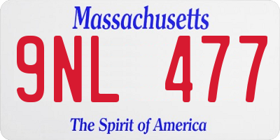 MA license plate 9NL477