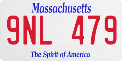 MA license plate 9NL479