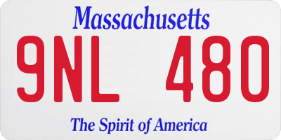 MA license plate 9NL480