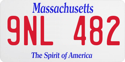 MA license plate 9NL482