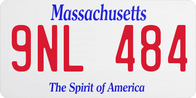 MA license plate 9NL484