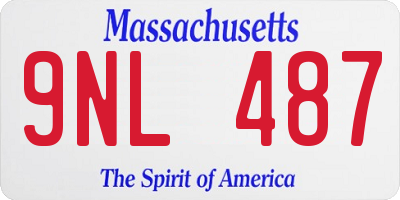 MA license plate 9NL487