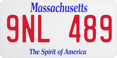 MA license plate 9NL489