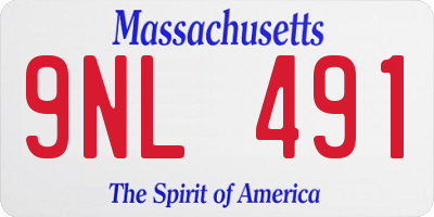 MA license plate 9NL491