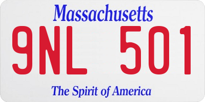 MA license plate 9NL501