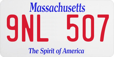 MA license plate 9NL507