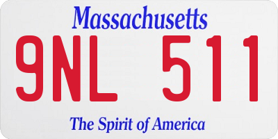 MA license plate 9NL511
