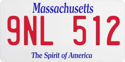 MA license plate 9NL512