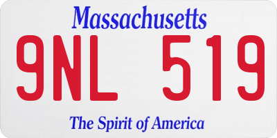 MA license plate 9NL519