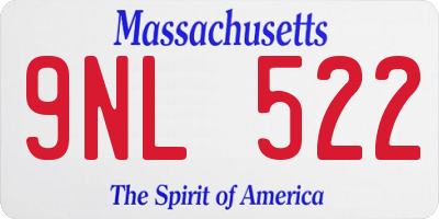 MA license plate 9NL522
