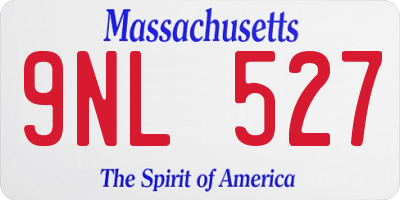 MA license plate 9NL527