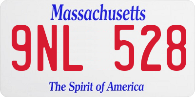 MA license plate 9NL528