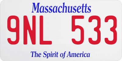 MA license plate 9NL533
