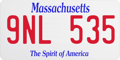 MA license plate 9NL535