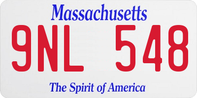 MA license plate 9NL548