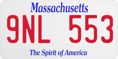 MA license plate 9NL553