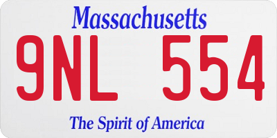 MA license plate 9NL554