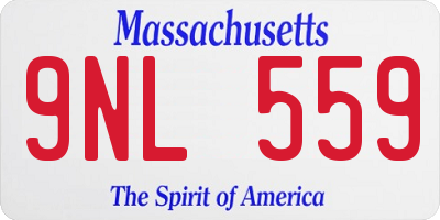 MA license plate 9NL559