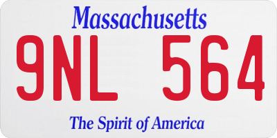 MA license plate 9NL564