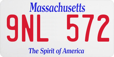 MA license plate 9NL572