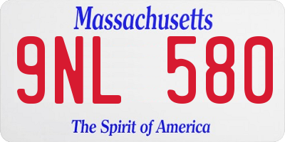 MA license plate 9NL580