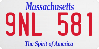 MA license plate 9NL581