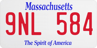 MA license plate 9NL584