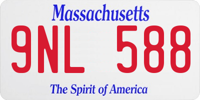MA license plate 9NL588