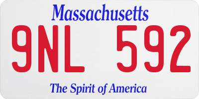 MA license plate 9NL592